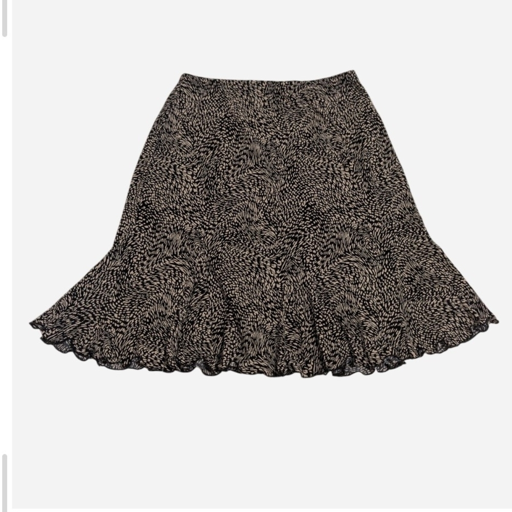 Pre-owned Elegant Black and White Patterned Skirt
